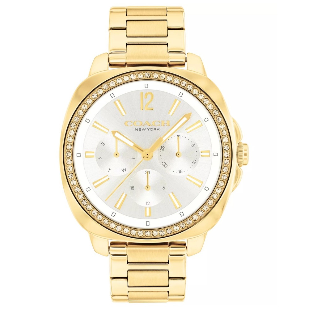 COACH Women's Kitt Gold-Tone Silver dial Stainless Steel Bracelet Watch 38mm NWT